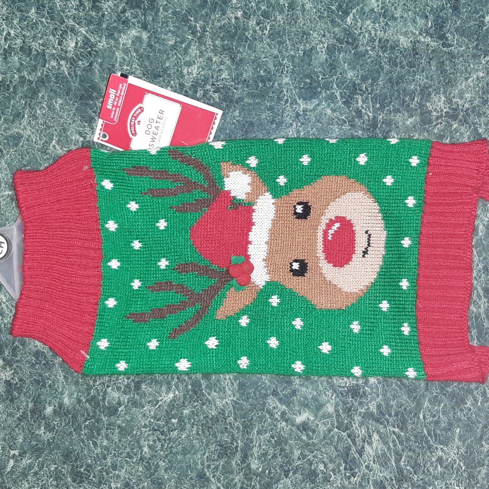 💞Free in a Bundle-Dog Sweater-🐕 Dog Christmas Sweater Cute❣🦌Rein Deer Santa